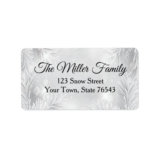 Etikett für die Adresse des Winterschneefelds Adressaufkleber (Vorne)