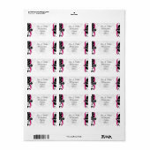 Etikett für die Adresse in Heiß- und Rosa und schw Adressaufkleber (Vorne)