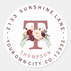 Etikett für die Anschrift des Blumenkreises Burgun Runder Aufkleber