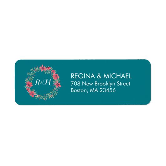 Etikett für die aquamarine Vintage Blume (Vorne)