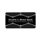 Etikett für die Aufkleber für die schwarze Satin-S Adressaufkleber (Vorne)