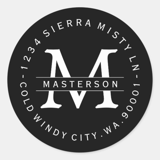 Etikett für die benutzerdefinierte BW-Rücksendeadr Runder Aufkleber (Vorderseite)