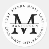 Etikett für die benutzerdefinierte Rücksendeadress Runder Aufkleber (Vorderseite)