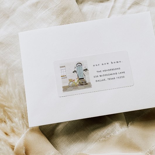 Etikett für die Blaue Türbewegung Adressaufkleber