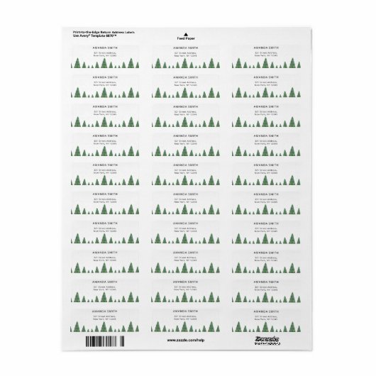 Etikett für die blumengeschmückte Winteradresse (Vorne)