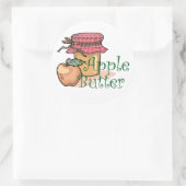 Etikett für die Butter-Konservierung von Apple Runder Aufkleber (Tasche)