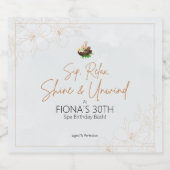 Etikett für die Flasche "Shine and Unwind" (Einzelnes Label)