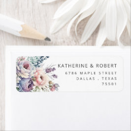 Etikett für die florale Rücksendeadresse für Wasse