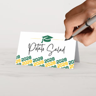 Etikett für die grüne und goldene Graduierung, Leb Platzkarte