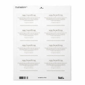 Etikett für die Haltbarkeit der Eierstöcke (Vorne)