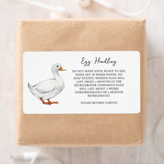 Etikett für die Handhabung von Enteneiern (Insitu)