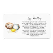 Etikett für die Handhabung von Wachteln (Vorne)