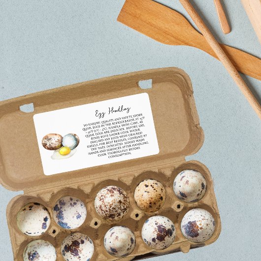 Etikett für die Handhabung von Wachteln