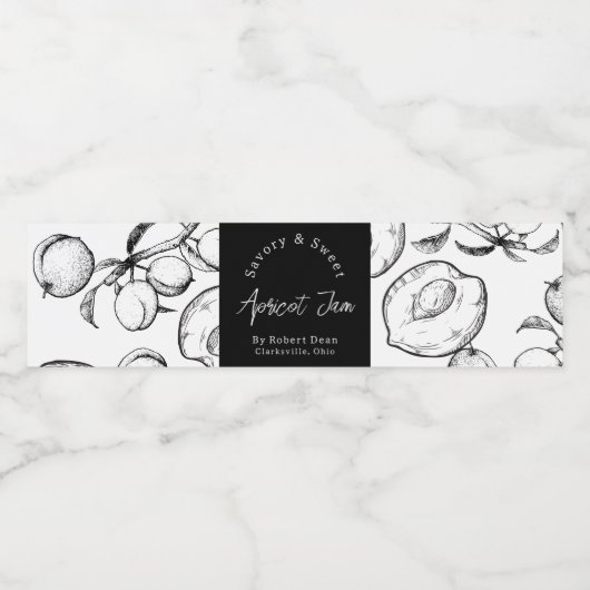 Etikett für die hausgemachte Apricot-Marmelade (Einzelnes Label)
