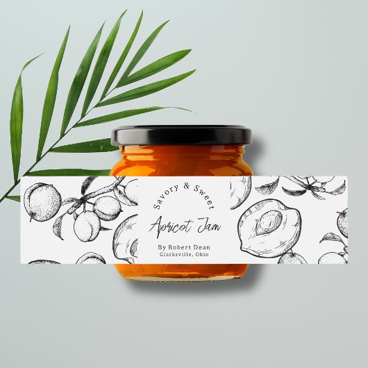 Etikett für die hausgemachte Apricot-Marmelade