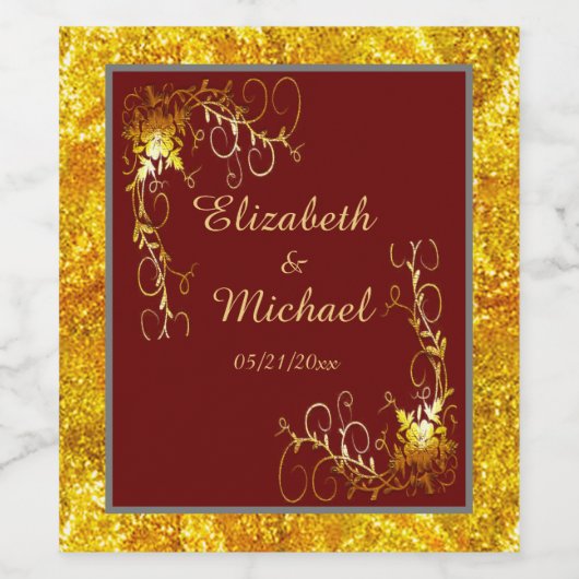 Etikett für die Hochzeit von Wein (3,5" x 4") (Einzelnes Label)