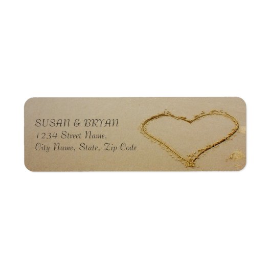 Etikett für die Hochzeitadresse am Strand (Vorne)