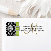 Etikett für die Hochzeitsadresse des grünen Schwar (Insitu)