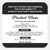 Etikett für die Hütte Florida Quadratischer Aufkleber (Vorderseite)