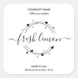 Etikett für die Kerze Quadratischer Aufkleber