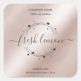 Etikett für die Kerze Quadratischer Aufkleber