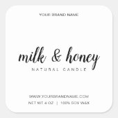 Etikett für die Kerzenaufkleber Quadratischer Aufkleber (Vorderseite)