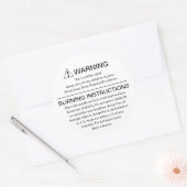 Etikett für die Kerzenwarnhinweise Runder Aufkleber (Umschlag)