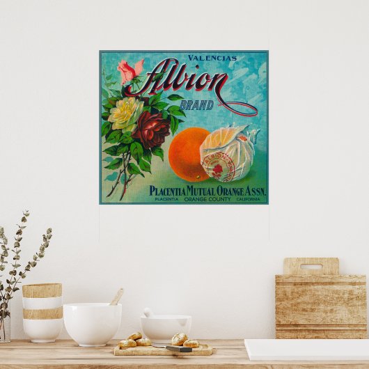Etikett für die Marke Albion Citrus Crate Poster (Küche)
