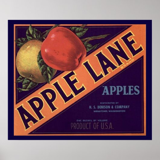 Etikett für die Marke "Apple Lane" Poster (Vorne)