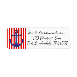 Etikett für die rote und blaue Ankeradresse