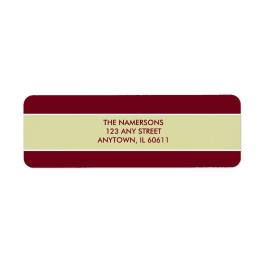 Etikett für die rote und weiße Rücksendeadresse (Vorne)