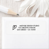 Etikett für die Rückgabeadresse des Herzens (Insitu)