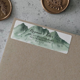 Etikett für die Rückgabeadresse eines grünen Berge