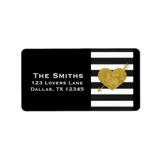 Etikett für die Rückgabeadresse für Fett Herz und  Adressaufkleber