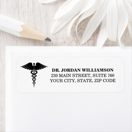 Etikett für die Rücksendeadresse des Arztes benutz (Insitu)