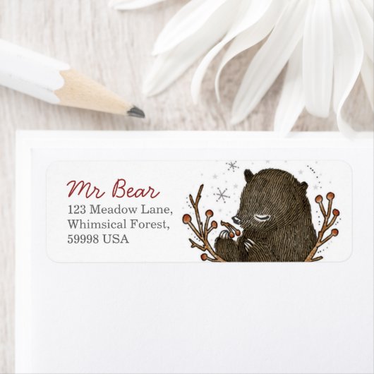Etikett für die Rücksendeadresse des Bären (Insitu)