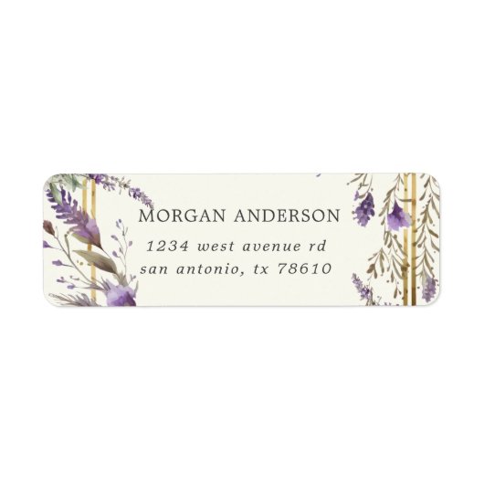 Etikett für die Rücksendeadresse des Wasserfarblav (Vorne)