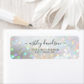 Etikett für die Rücksendeadresse des weißen Glitze (Insitu)