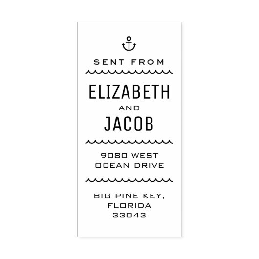 Etikett für die Rücksendeadresse eines typografisc Gummistempel (Prägung)