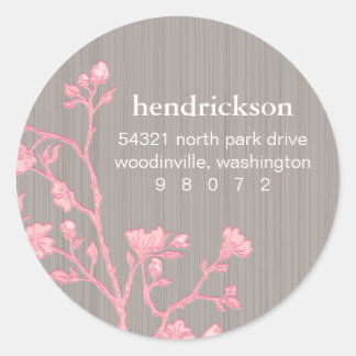 Etikett für die Runde der Anschrift der Blumenzwei Runder Aufkleber