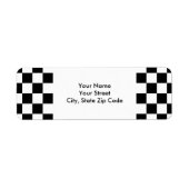 Etikett für die schwarz-weiße Rücksendeadresse (Vorne)