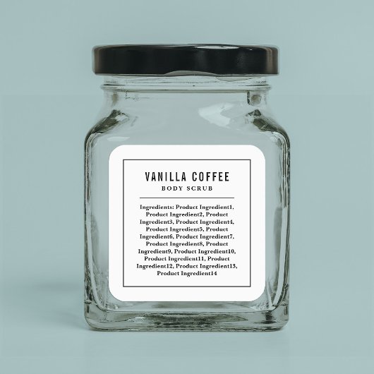 Etikett für die schwarze Grenze und die schwarze L Quadratischer Aufkleber