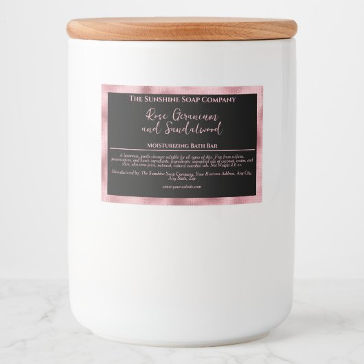 Etikett für die schwarze und die rosafarbene Folie (Vorderseite)