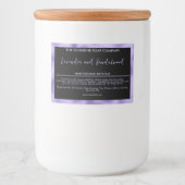 Etikett für die schwarze und lila wasserdichte Sei (Vorderseite)