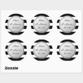 Etikett für die Stickerei mit schwarzem und weißem Runder Aufkleber (Blatt)