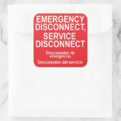 Etikett für die Trennung von Notdiensten Quadratischer Aufkleber (Tasche)