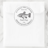 Etikett für die Verpackung von frischem Karpfen Runder Aufkleber (Tasche)