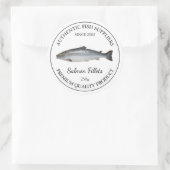 Etikett für die Verpackung von Lachsfilet Runder Aufkleber (Tasche)