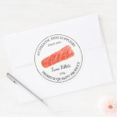 Etikett für die Verpackung von Thunfischfilets Runder Aufkleber (Umschlag)