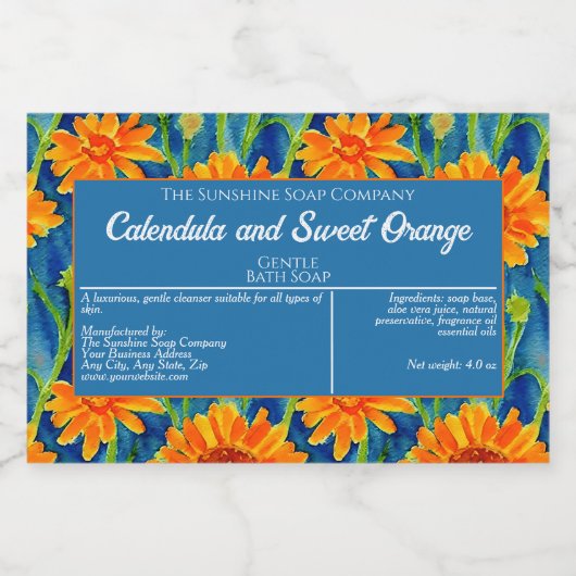 Etikett für die Verpackung von wasserdichten blaue (Einzelnes Label)